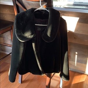 Terry Lewis Black Faux fur coat.